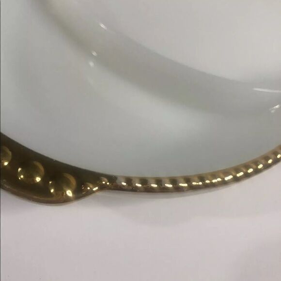 mid century modern anchor hocking fire-king relish dish with gold trim fall - Picture 5 of 8